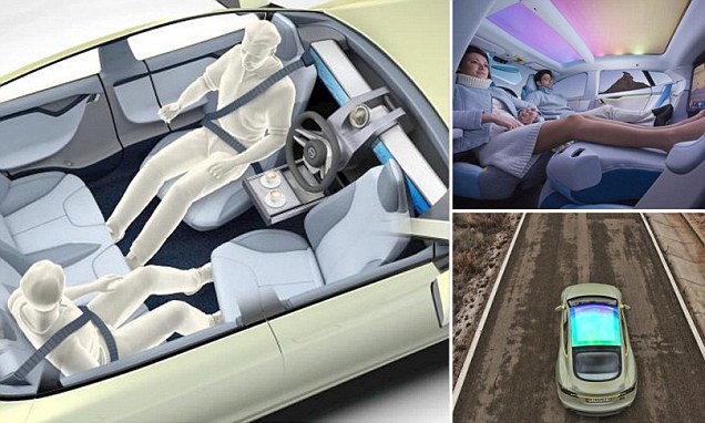 Mobil Konsep `Driverless`  Tesla Dirancang jadi Ruang Tamu dan Kantor 